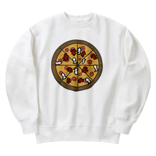 ほらをた娘 くぁに＆いくぁ PIZZA Heavyweight Crew Neck Sweatshirt