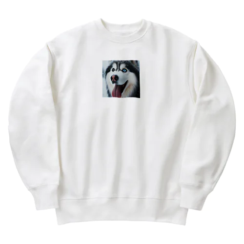 【ユニークな魅力が溢れるオッドアイハスキー！】 Heavyweight Crew Neck Sweatshirt