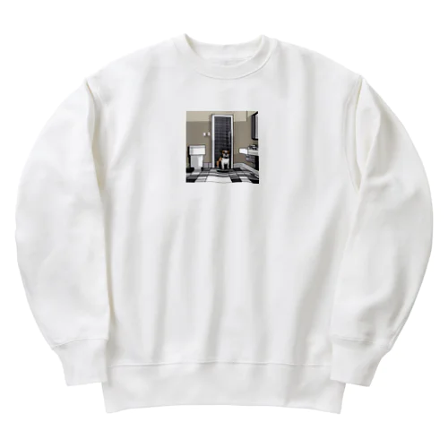 バスルームのブルドッグ Heavyweight Crew Neck Sweatshirt