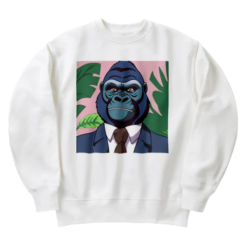 サラリーマン・ゴリラ Heavyweight Crew Neck Sweatshirt