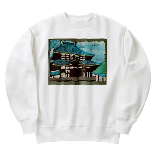 奈良　大仏殿 Heavyweight Crew Neck Sweatshirt