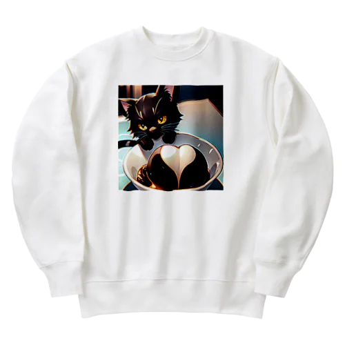 バレンタインに黒猫のチョコレートボムはいかが？ Heavyweight Crew Neck Sweatshirt