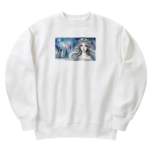 氷の精霊と夜の森の秘密 Heavyweight Crew Neck Sweatshirt