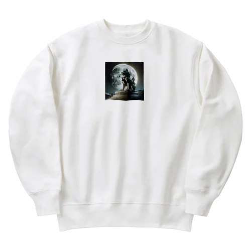 月夜の狛犬 Heavyweight Crew Neck Sweatshirt