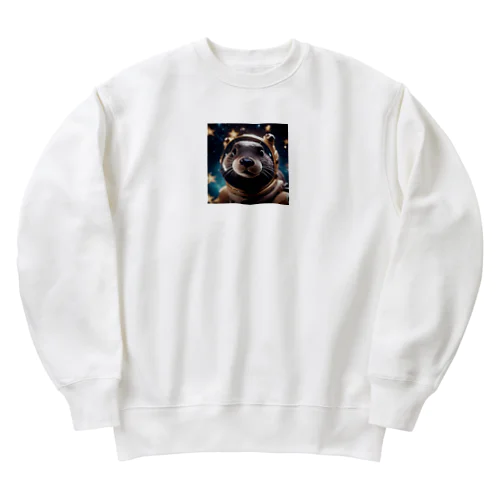 ドヤ顔カワウソ Heavyweight Crew Neck Sweatshirt