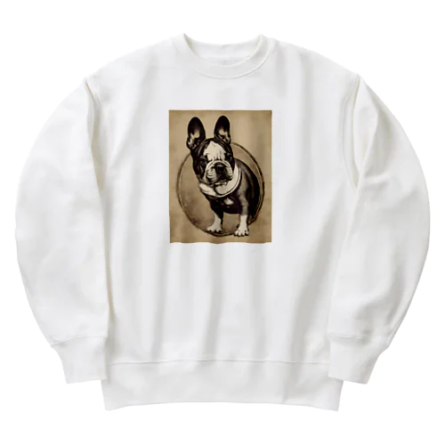 ヴィンテージ風フレンチブルドッグ Heavyweight Crew Neck Sweatshirt