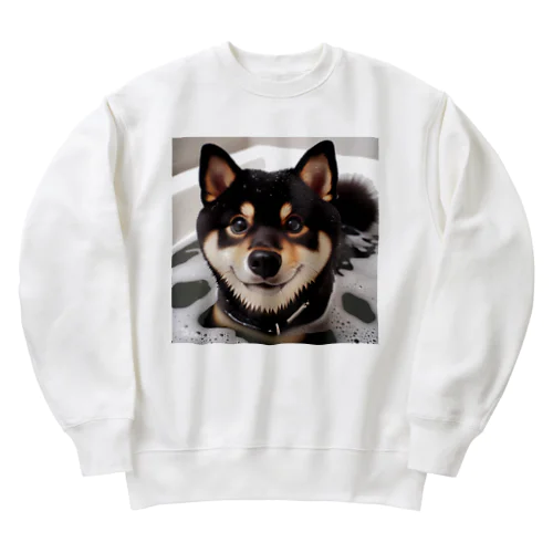 黒柴お風呂でポカポカ Heavyweight Crew Neck Sweatshirt