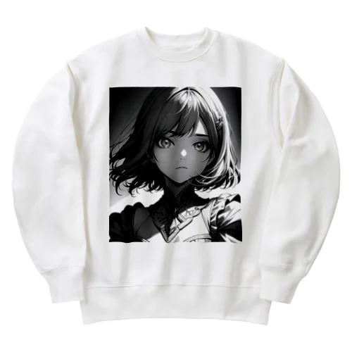 モノクロ美少女 Heavyweight Crew Neck Sweatshirt