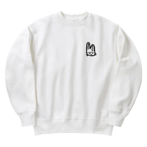 筆うさ墨絵（ふでうさ すみえ） Heavyweight Crew Neck Sweatshirt