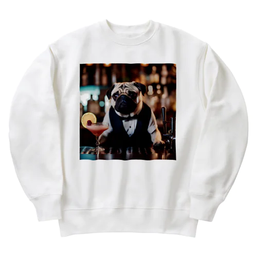 バーテンダー　パグのカクテル Heavyweight Crew Neck Sweatshirt