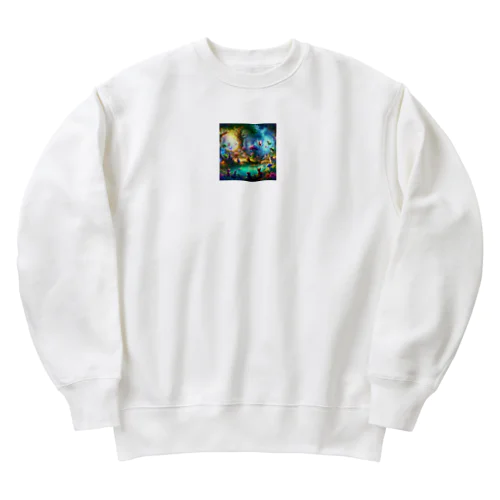 神秘的な森の生き物たち Heavyweight Crew Neck Sweatshirt