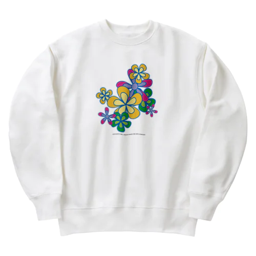 カラフルフラワーアート Heavyweight Crew Neck Sweatshirt