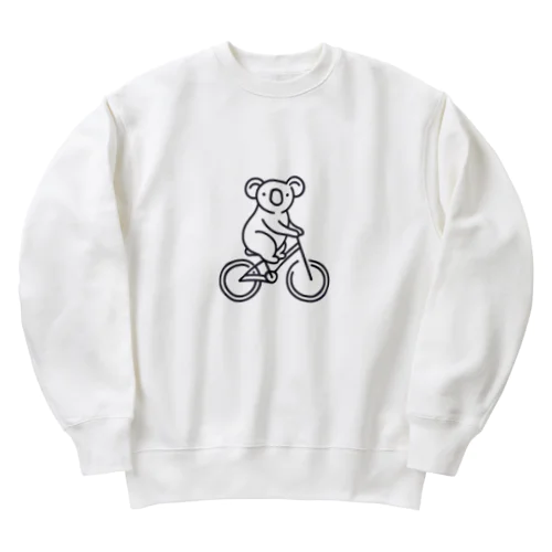 自転車に乗るコアラ Heavyweight Crew Neck Sweatshirt