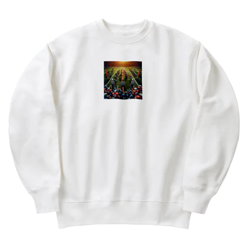 色んなスポーツ　ボール　道具　おしゃれ　アメフト　バスケ Heavyweight Crew Neck Sweatshirt