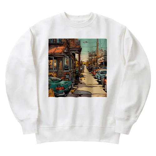 American Comic City Landscape 3 Heavyweight Crew Neck Sweatshirt