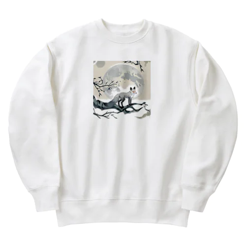 月と黒狐　そのニ Heavyweight Crew Neck Sweatshirt