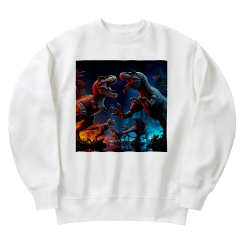 恐竜バトル Heavyweight Crew Neck Sweatshirt