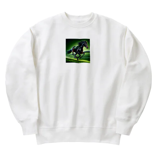 漆黒の競走馬 Heavyweight Crew Neck Sweatshirt