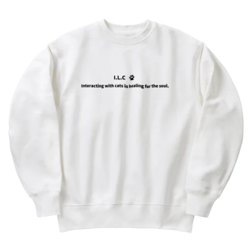 I LOVE CAT !（黒） Heavyweight Crew Neck Sweatshirt