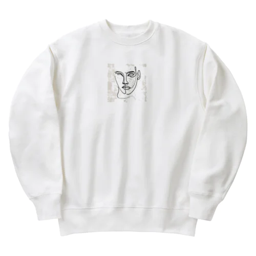 線画の人 Heavyweight Crew Neck Sweatshirt