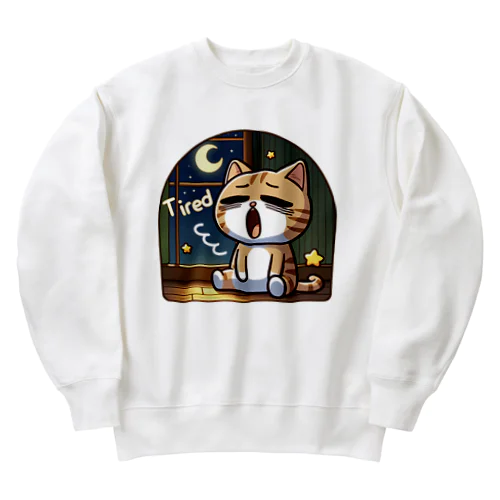 Tired cat 5 Heavyweight Crew Neck Sweatshirt