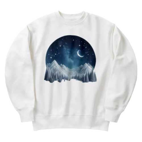 幻想的な冬の夜 Heavyweight Crew Neck Sweatshirt