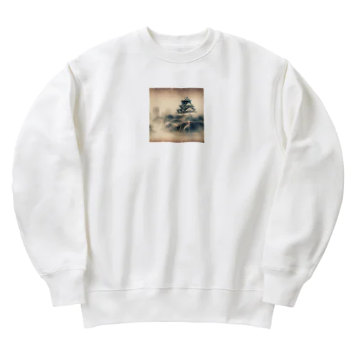 遠い記憶を呼び起こす大阪城 Heavyweight Crew Neck Sweatshirt