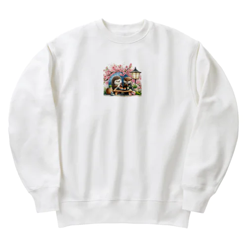 和風ハリネズミカワウソ Heavyweight Crew Neck Sweatshirt