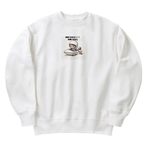 先まいくん（ボートレース、競艇） Heavyweight Crew Neck Sweatshirt