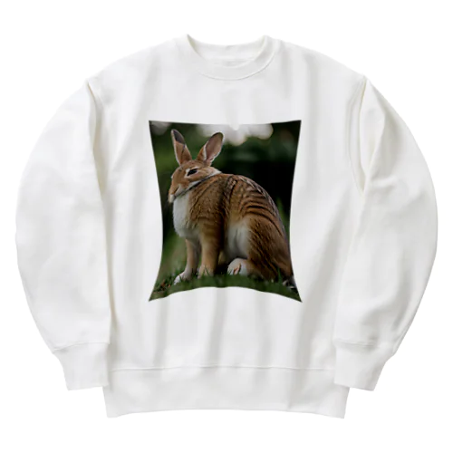 デブが着る前から伸びている：うさぎver Heavyweight Crew Neck Sweatshirt