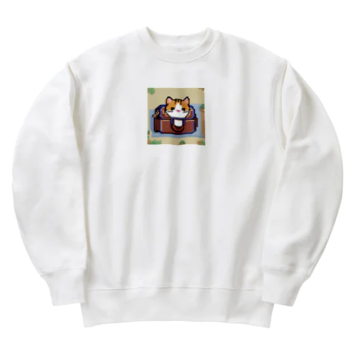 ハンドバッグの中に隠れている猫 Heavyweight Crew Neck Sweatshirt