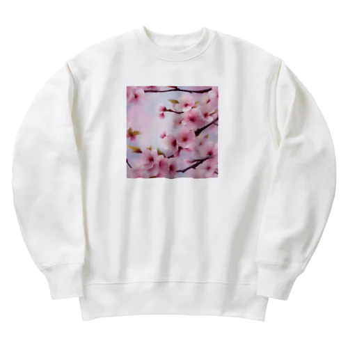 桜色の幸せなひととき Heavyweight Crew Neck Sweatshirt