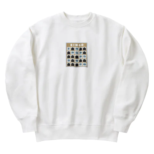 揃いそうで揃わないビンゴカード Heavyweight Crew Neck Sweatshirt