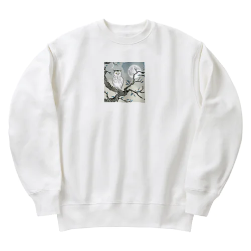 月明かりと梟 Heavyweight Crew Neck Sweatshirt