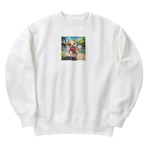 かわいい子犬が元気いっぱい！ Heavyweight Crew Neck Sweatshirt