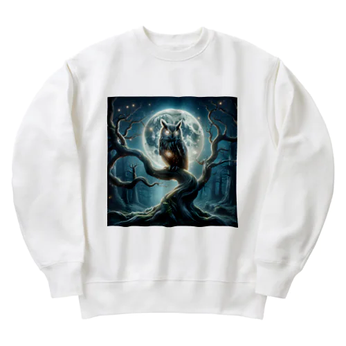 夜のみみずく Heavyweight Crew Neck Sweatshirt