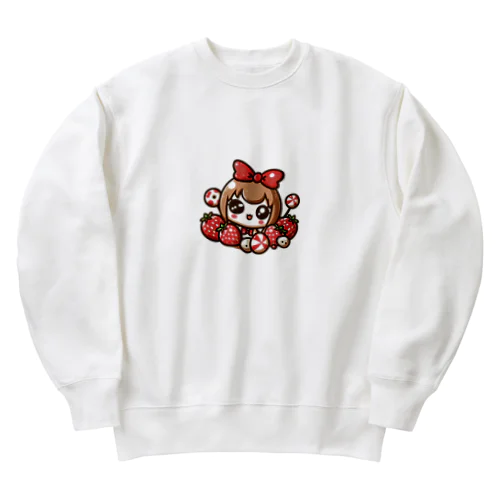 可愛らしい苺のデザイン Heavyweight Crew Neck Sweatshirt