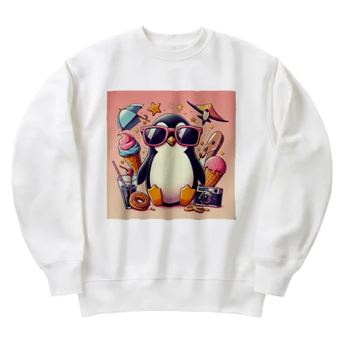 cool penguin Heavyweight Crew Neck Sweatshirt