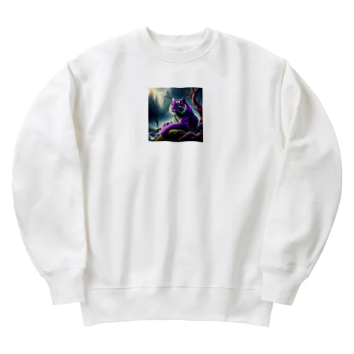  紫色なトラ Heavyweight Crew Neck Sweatshirt