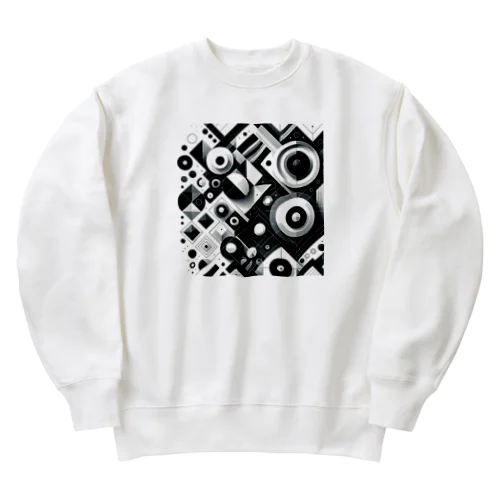 抽象的で洗練された幾何学 Heavyweight Crew Neck Sweatshirt