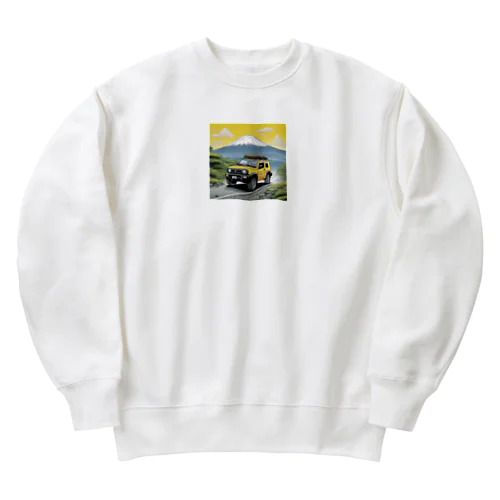 華やかな黄色いスズキジムニー Heavyweight Crew Neck Sweatshirt