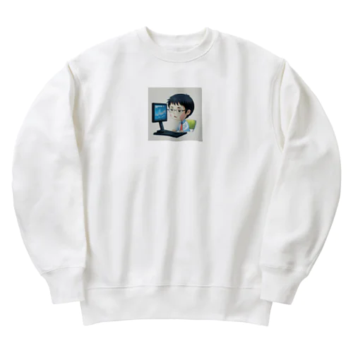 株価チェック中＠サラリーマン Heavyweight Crew Neck Sweatshirt