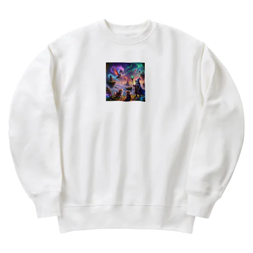 勇気の子猫たちと魔法の戦い Heavyweight Crew Neck Sweatshirt