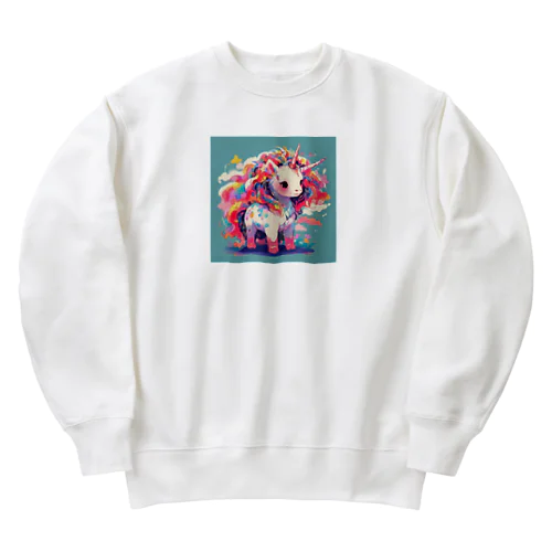 カラフルなユニコーン Heavyweight Crew Neck Sweatshirt