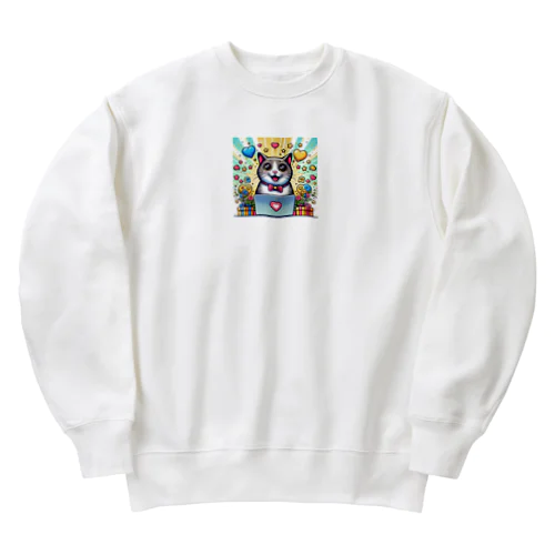 Create_an_illustration_of_a_cat_that_looks_incredi_new Heavyweight Crew Neck Sweatshirt