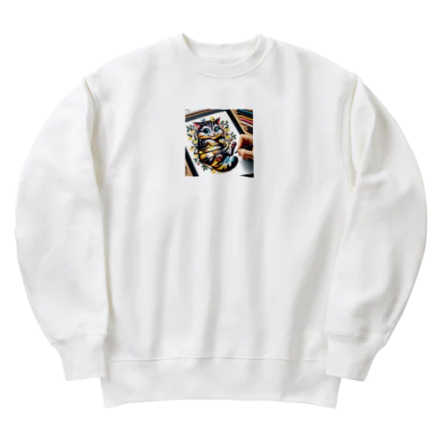 冒険心をくすぐるやんちゃ猫 Heavyweight Crew Neck Sweatshirt