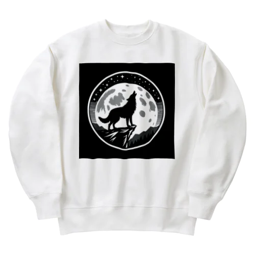 月に吠えるオオカミ Heavyweight Crew Neck Sweatshirt