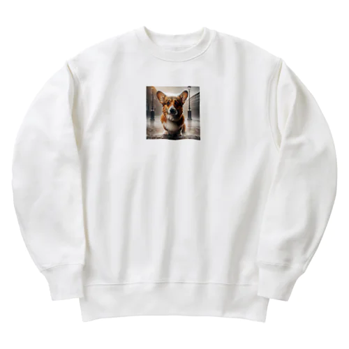 ずぶ濡れになったコーギー Heavyweight Crew Neck Sweatshirt