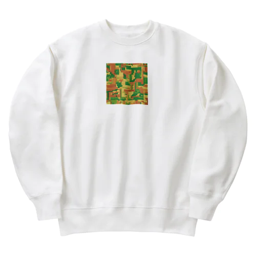 【ピクセルアート】ジャングルと砂漠 Heavyweight Crew Neck Sweatshirt