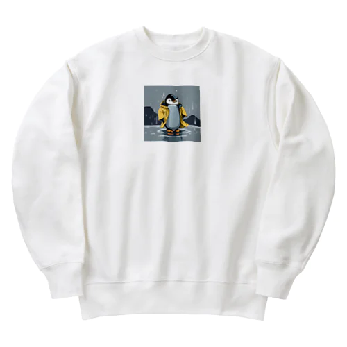 レインコートをつけたペンギン Heavyweight Crew Neck Sweatshirt